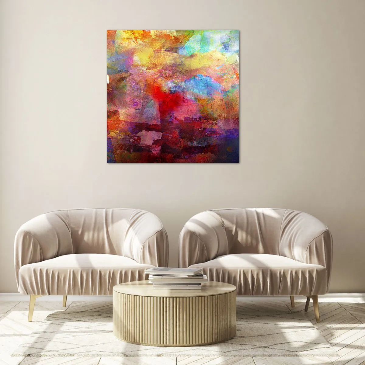 Impression sur verre - Image sur verre - Regardez à l'intérieur de l'arc-en-ciel - 60x60 cm