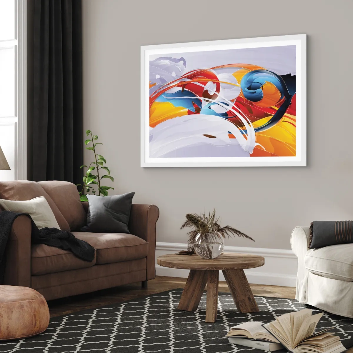 Affiche dans un cadre blanc - Poster - La danse des éléments - 40x30 cm