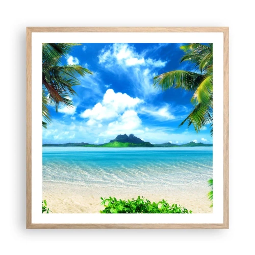 Affiche dans un chêne clair - Poster - L'azur des tropiques - 60x60 cm