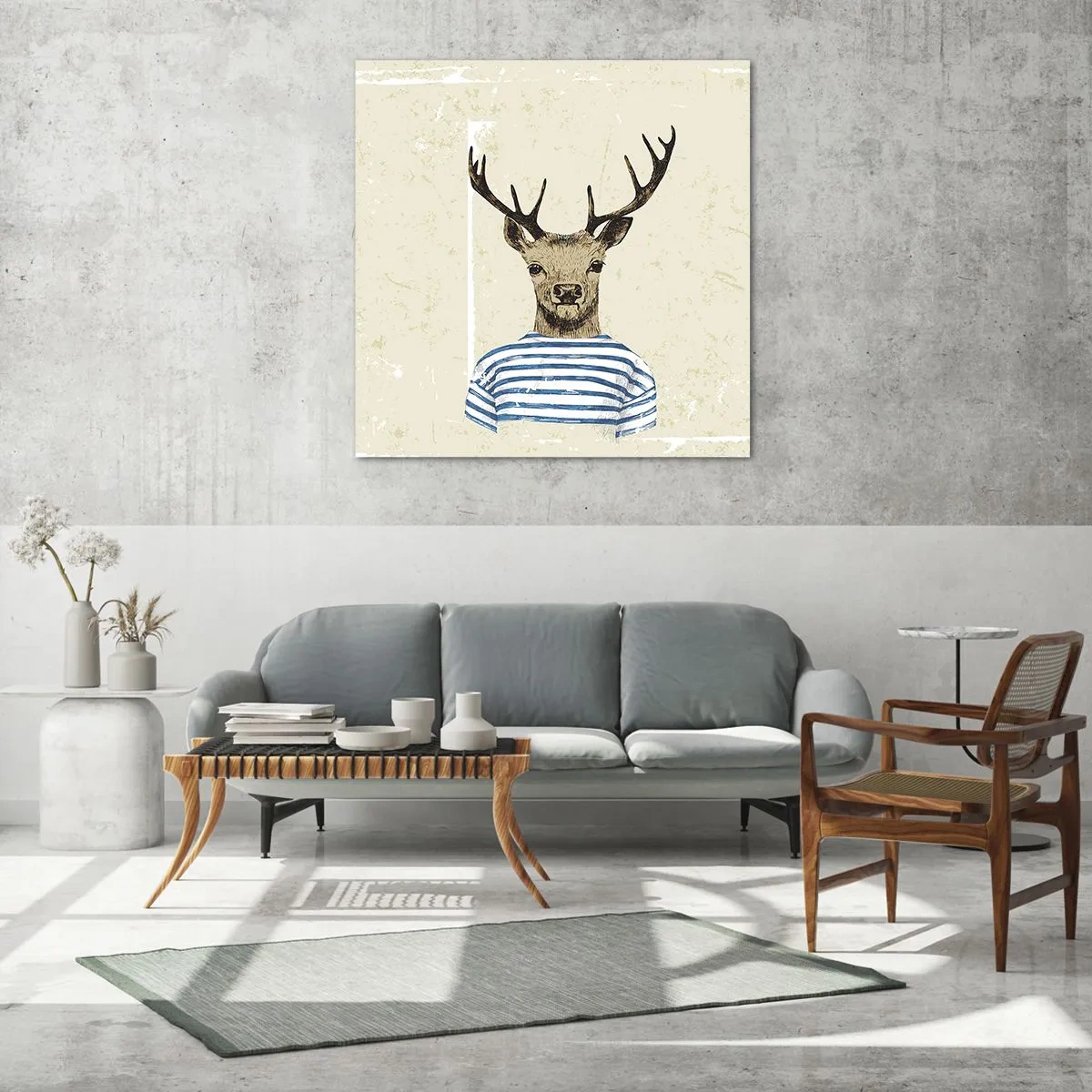 Impression sur verre - Image sur verre - Parce que j'aime les chemises rayées - 70x70 cm