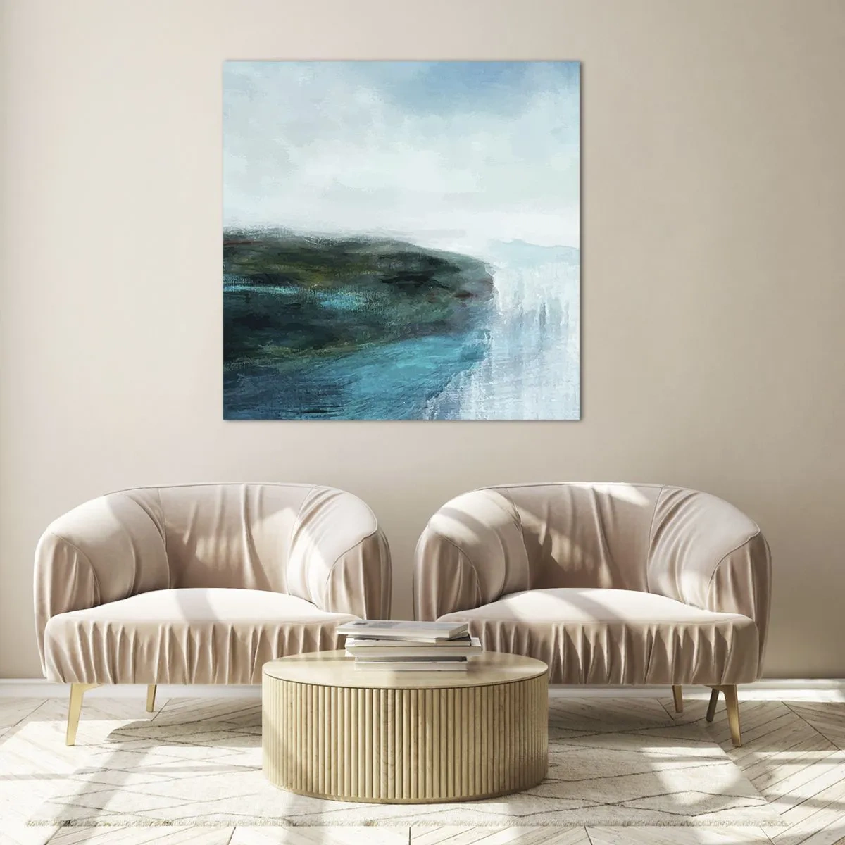 Impression sur verre - Image sur verre - Abstraction nautique - 70x70 cm