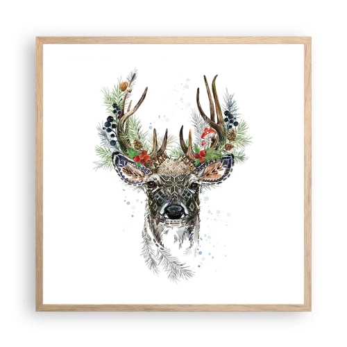 Affiche dans un chêne clair - Poster - En robe de fête - 60x60 cm