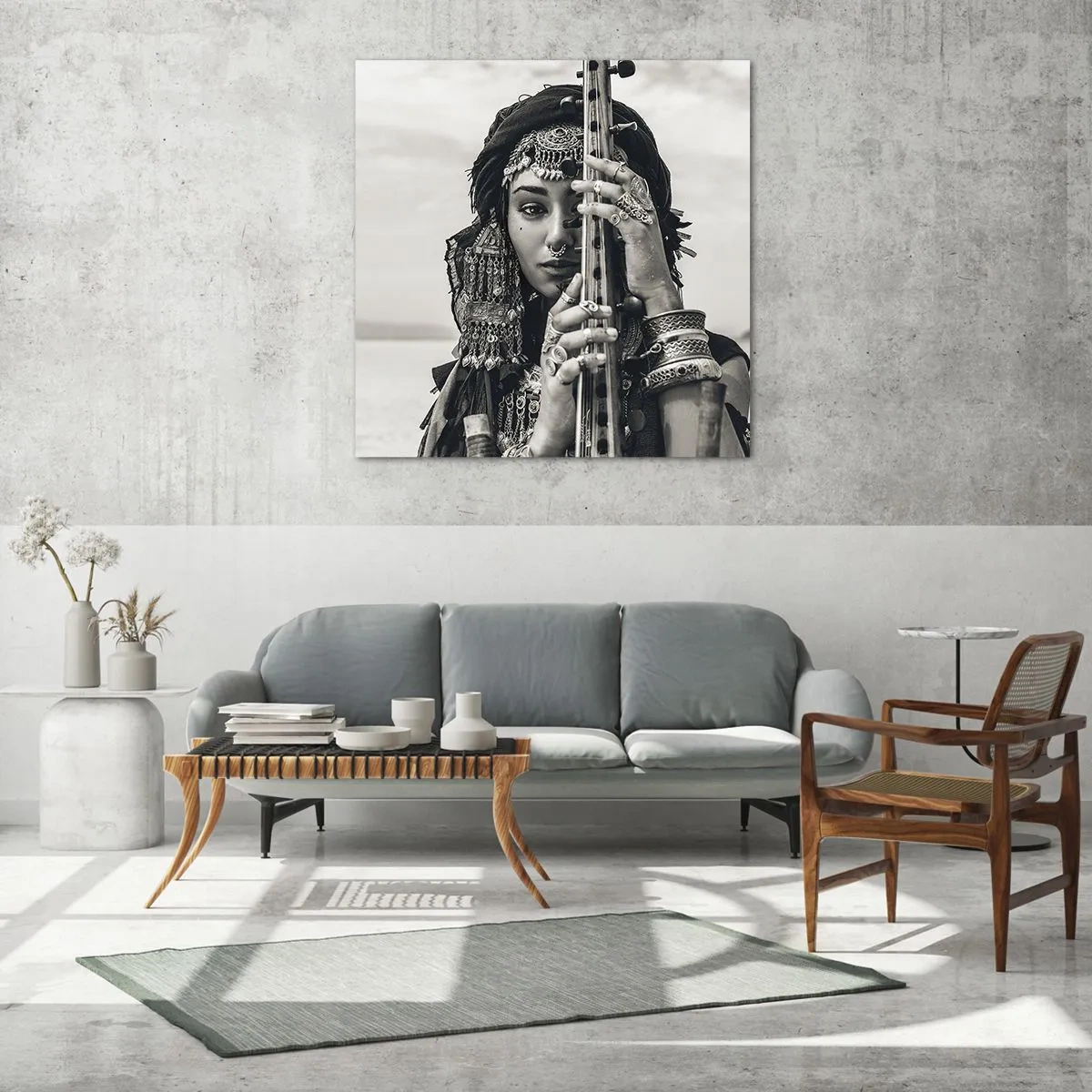 Impression sur verre - Image sur verre - Musique de l'Orient elle-même - 50x50 cm