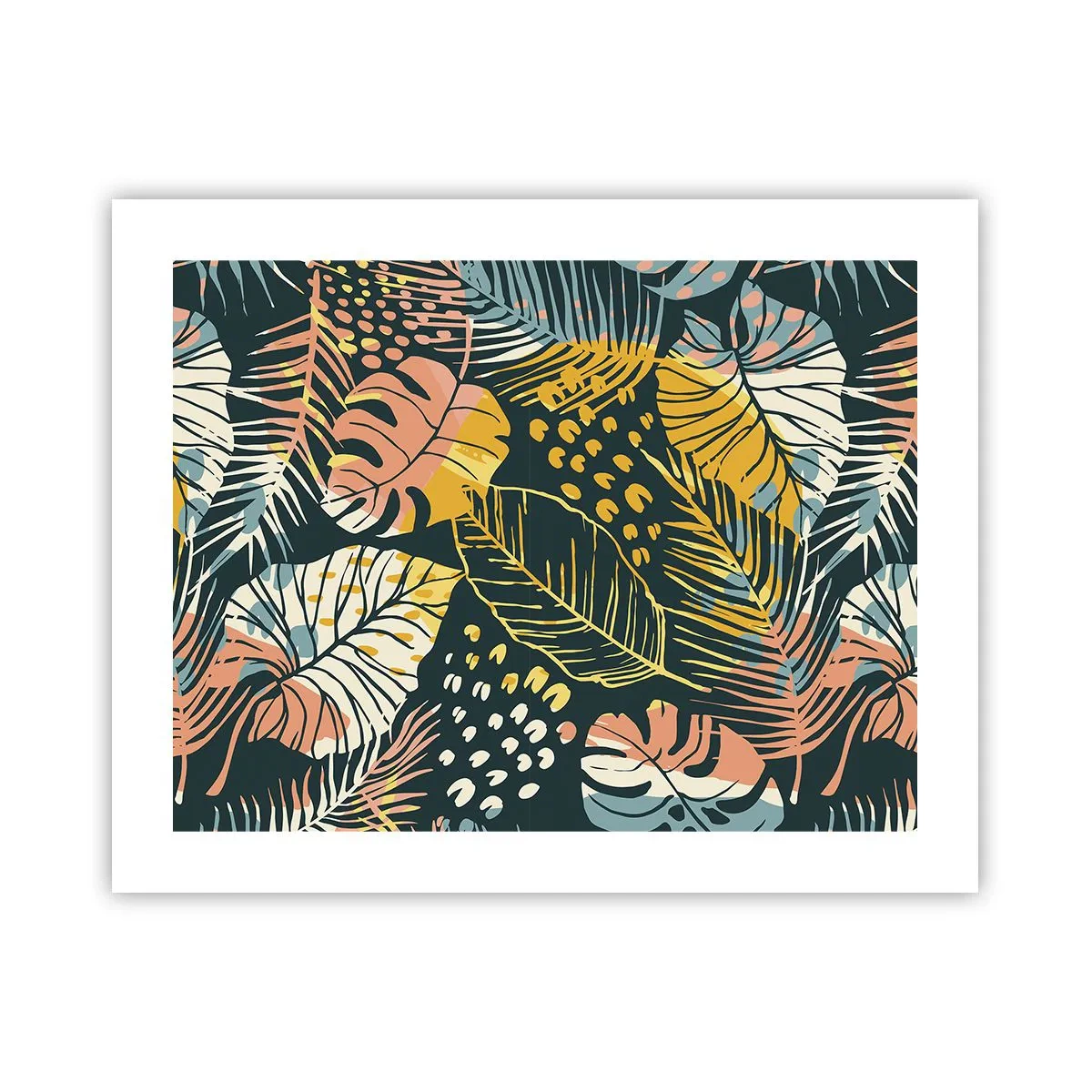 Affiche - Poster - Fantaisie feuillue - 50x40 cm