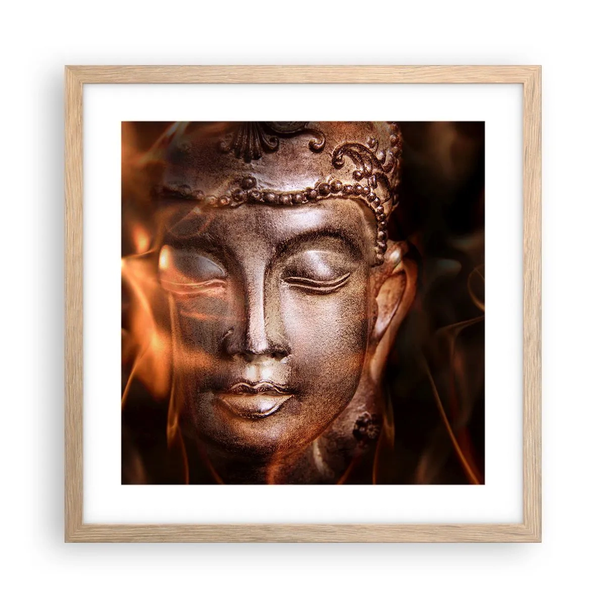 Affiche dans un chêne clair - Poster - Il n'existe qu'ici et maintenant - 40x40 cm