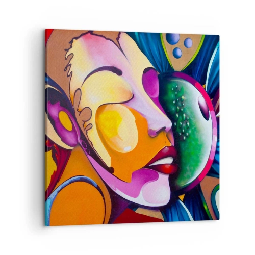 Impression sur toile - Image sur toile - Toucher avec la couleur - 50x50 cm