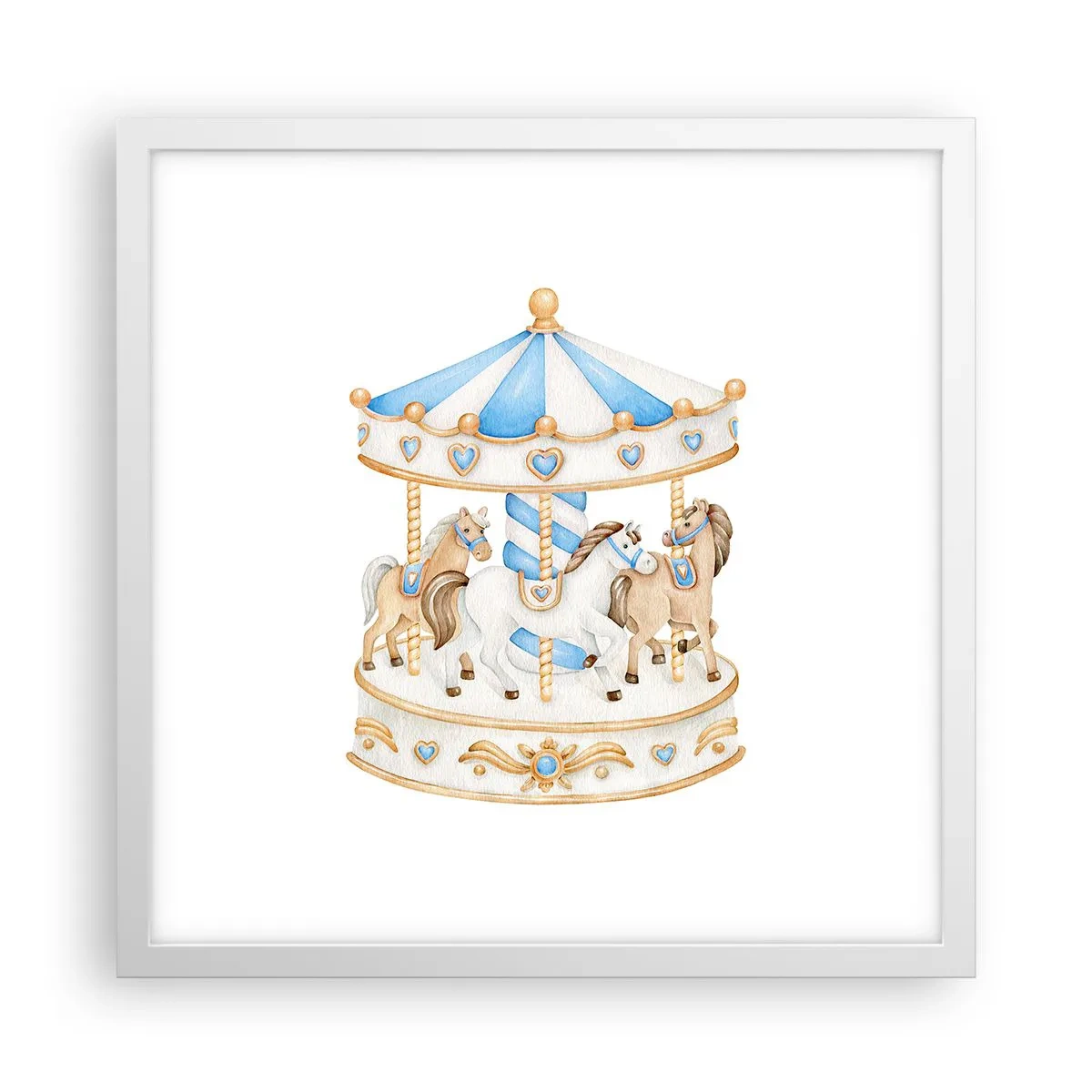 Affiche dans un cadre blanc - Poster - Douce enfance - 40x40 cm