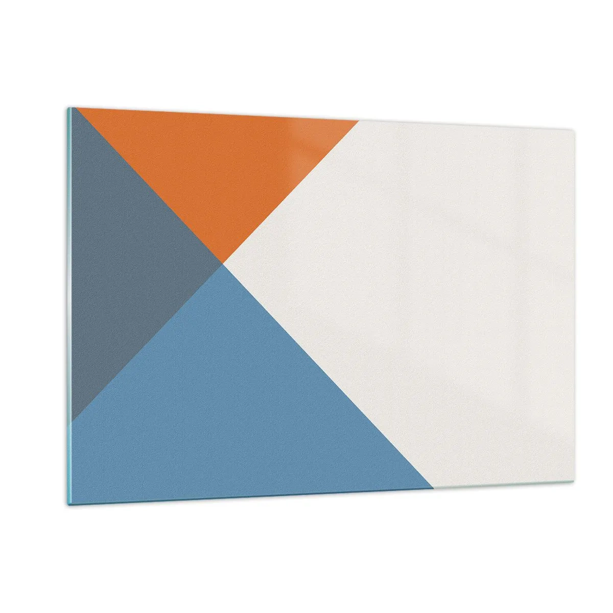 Impression sur verre - Image sur verre - Composition géométrique avec des triangles colorés - 120x80cm - Sous cette angle.... - Décoration murale moderne pour le salon et la chambre ARTTOR