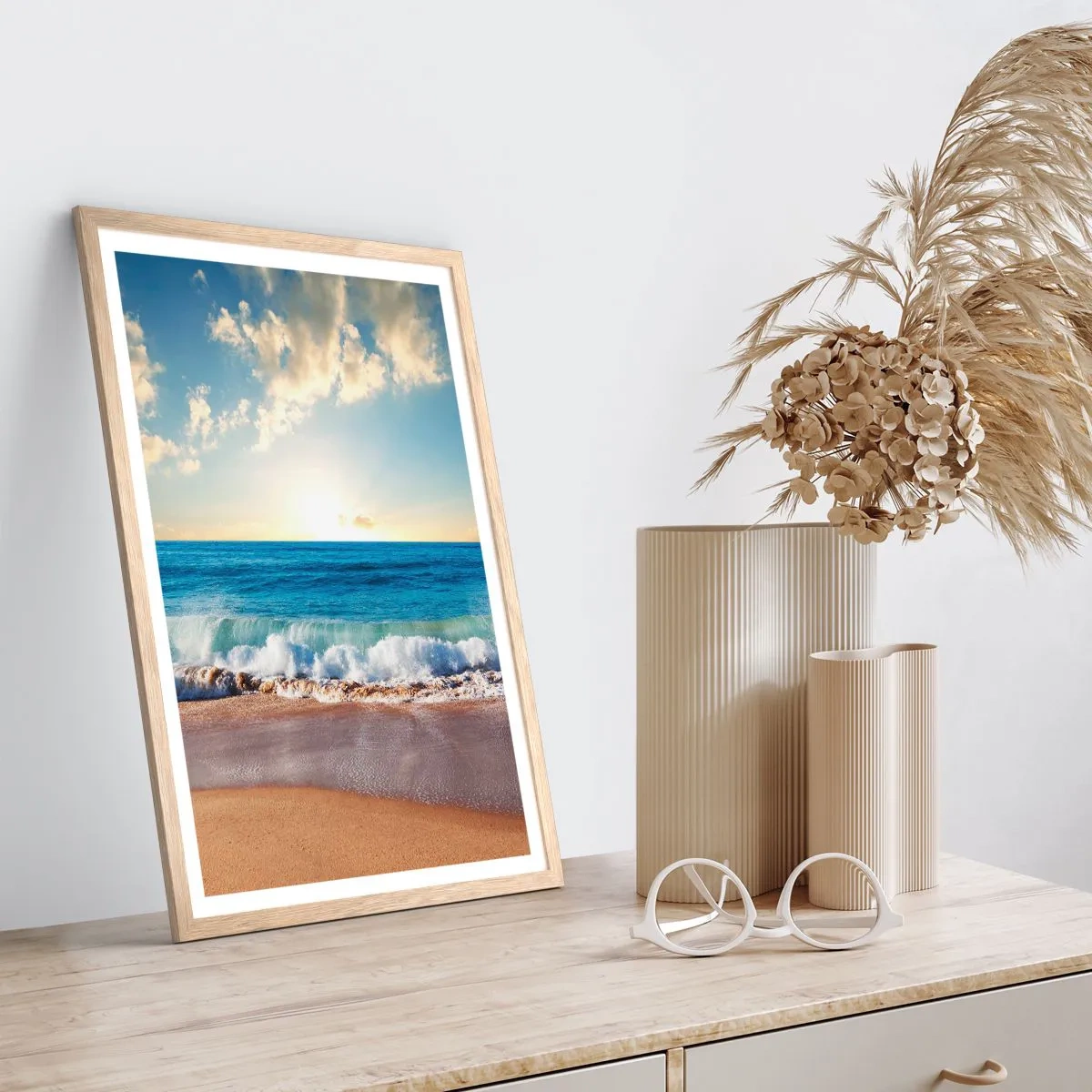 Affiche dans un chêne clair - Poster - Mouvement et immobilité à la fois - 50x70 cm