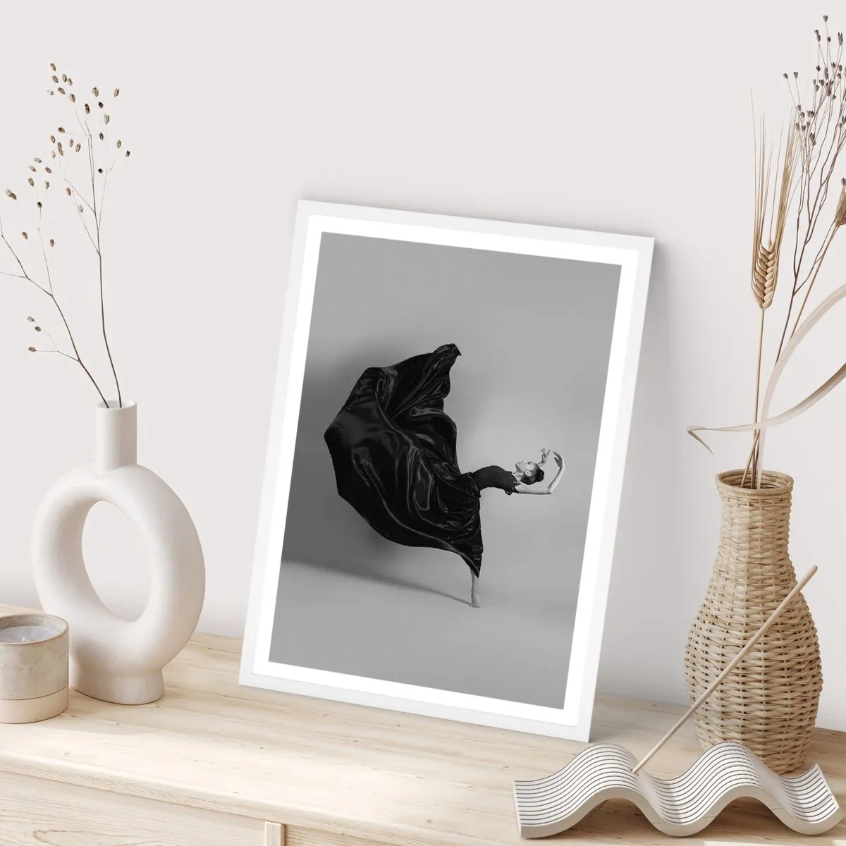 Affiche dans un cadre blanc - Poster - Musique ailées - 70x100 cm