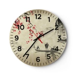 Horloge murale - Pendule murale - Au pays des cerisiers en fleurs - 30x30 cm
