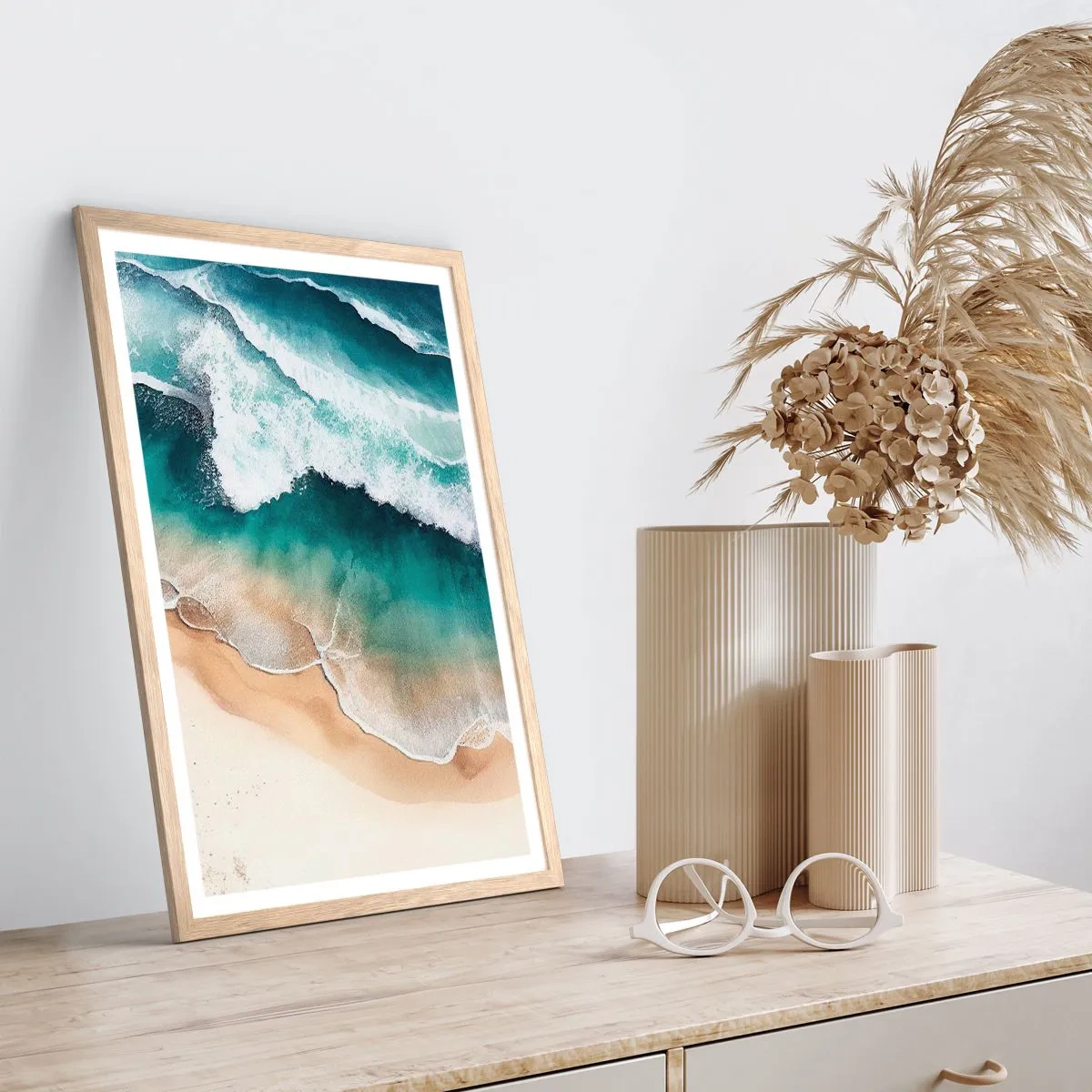 Affiche dans un chêne clair - Poster - La rencontre éternelle - 50x70 cm