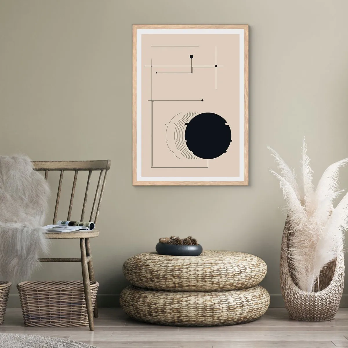 Affiche dans un chêne clair - Poster - Une composition flexible et dynamique - 40x50 cm