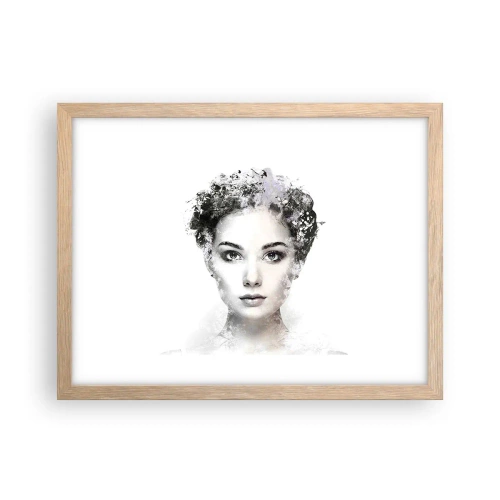 Affiche dans un chêne clair - Poster - Un portrait extrêmement stylé - 40x30 cm