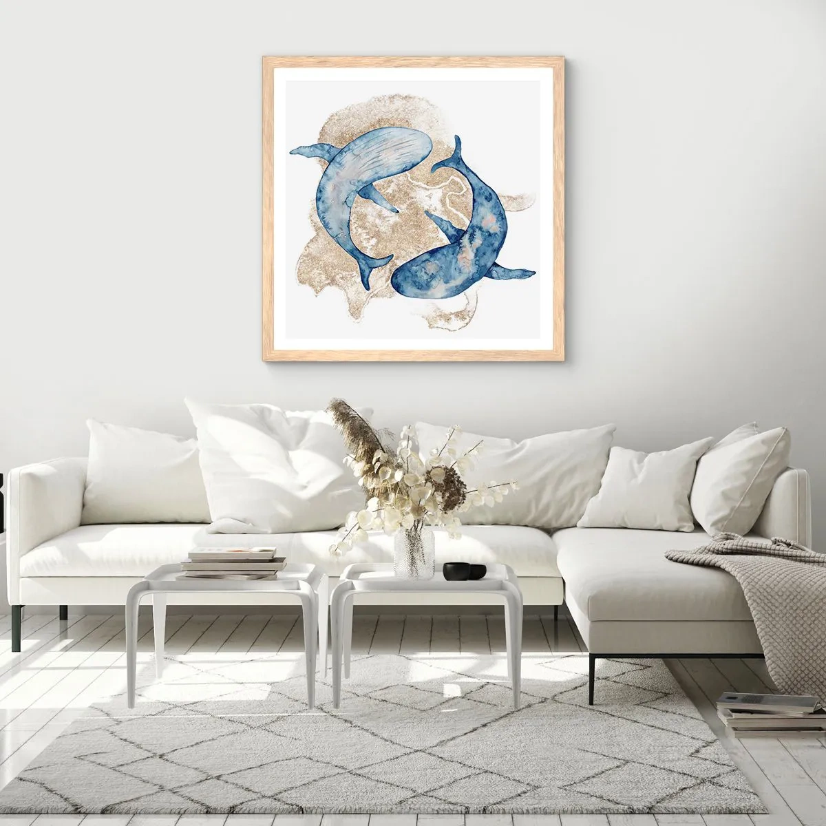 Affiche dans un chêne clair - Poster - Amis ou amoureux? - 30x30 cm