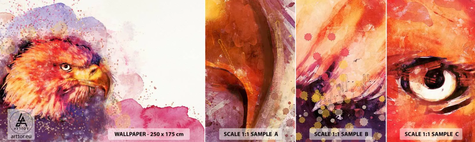 Échantillon de Papier Peint Autocollant Deluxe Sticker - Tu ne veux pas savoir à quoi je pense - Abstraction, Oiseau, Aigle - 100x30 cm