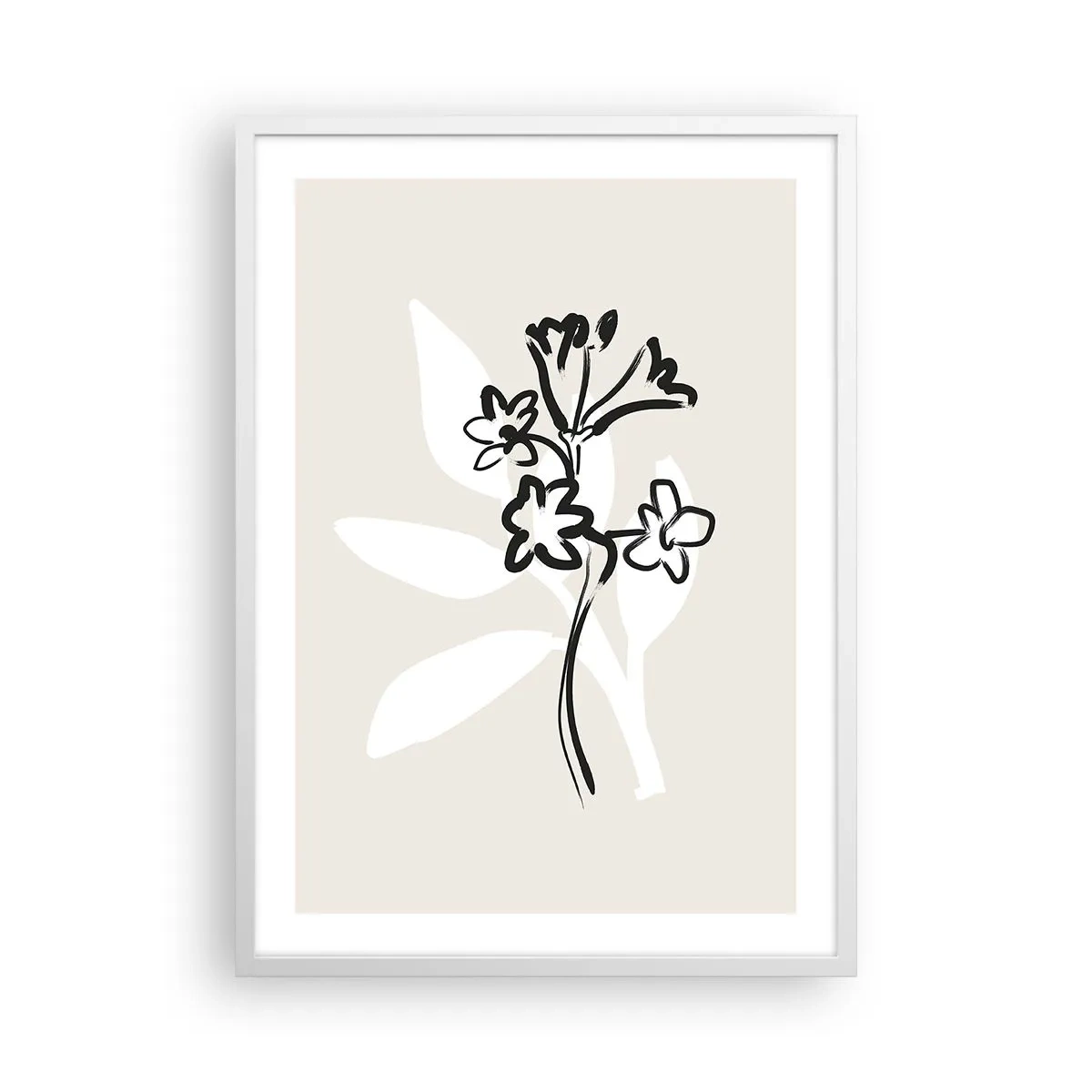 Affiche dans un cadre blanc - Poster - Esquisse pour l'herbier - 50x70 cm