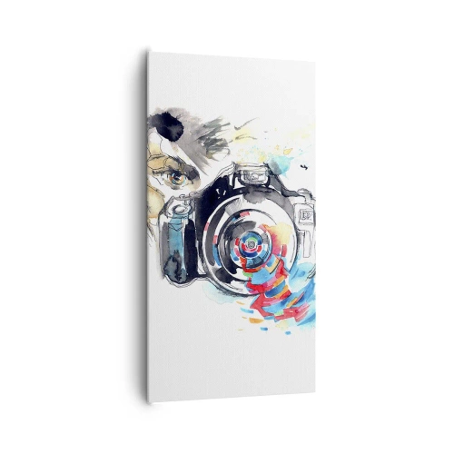 Impression sur toile - Image sur toile - Dans l'oeil de l'objectif - 65x120 cm
