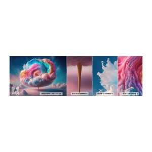 Échantillon de Papier Peint Autocollant Deluxe Sticker - Le rêve d'un parc d'attractions - Pastel, Des nuages, Sucré - 100x30 cm