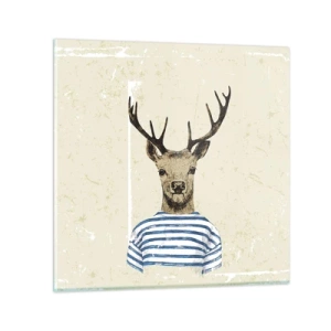 Impression sur verre - Image sur verre - Parce que j'aime les chemises rayées - 30x30 cm