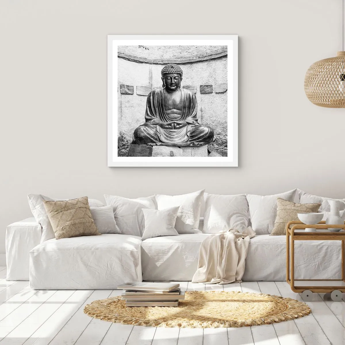 Affiche dans un cadre blanc - Poster - A la source de la paix - 30x30 cm