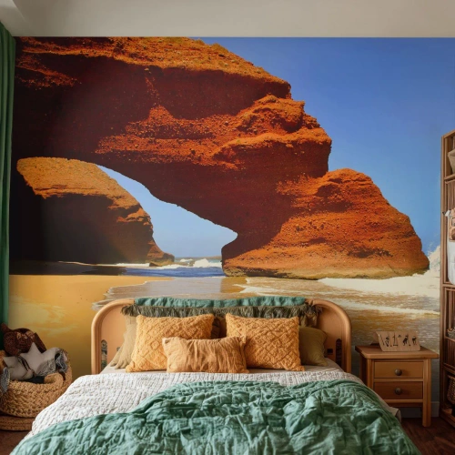 Papier Peint Autocollant Deluxe Sticker - L'eau et le vent depuis des milliers d'années - Paysage, Maroc, Océan - 350x256 cm