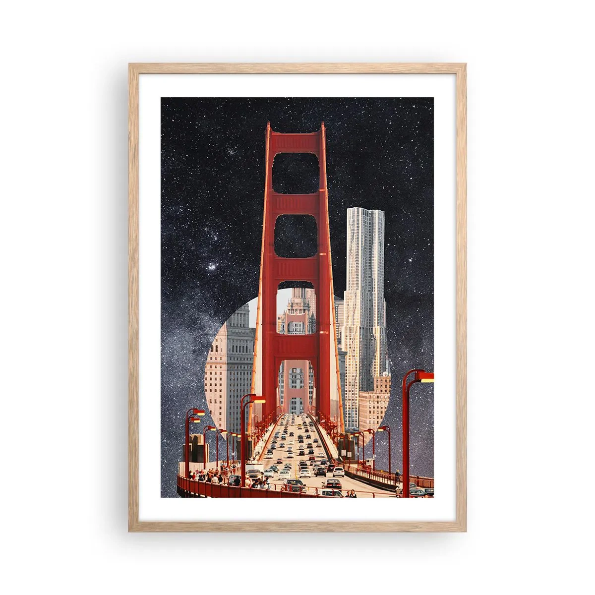 Affiche dans un chêne clair - Poster - Toujours au centre - 50x70 cm