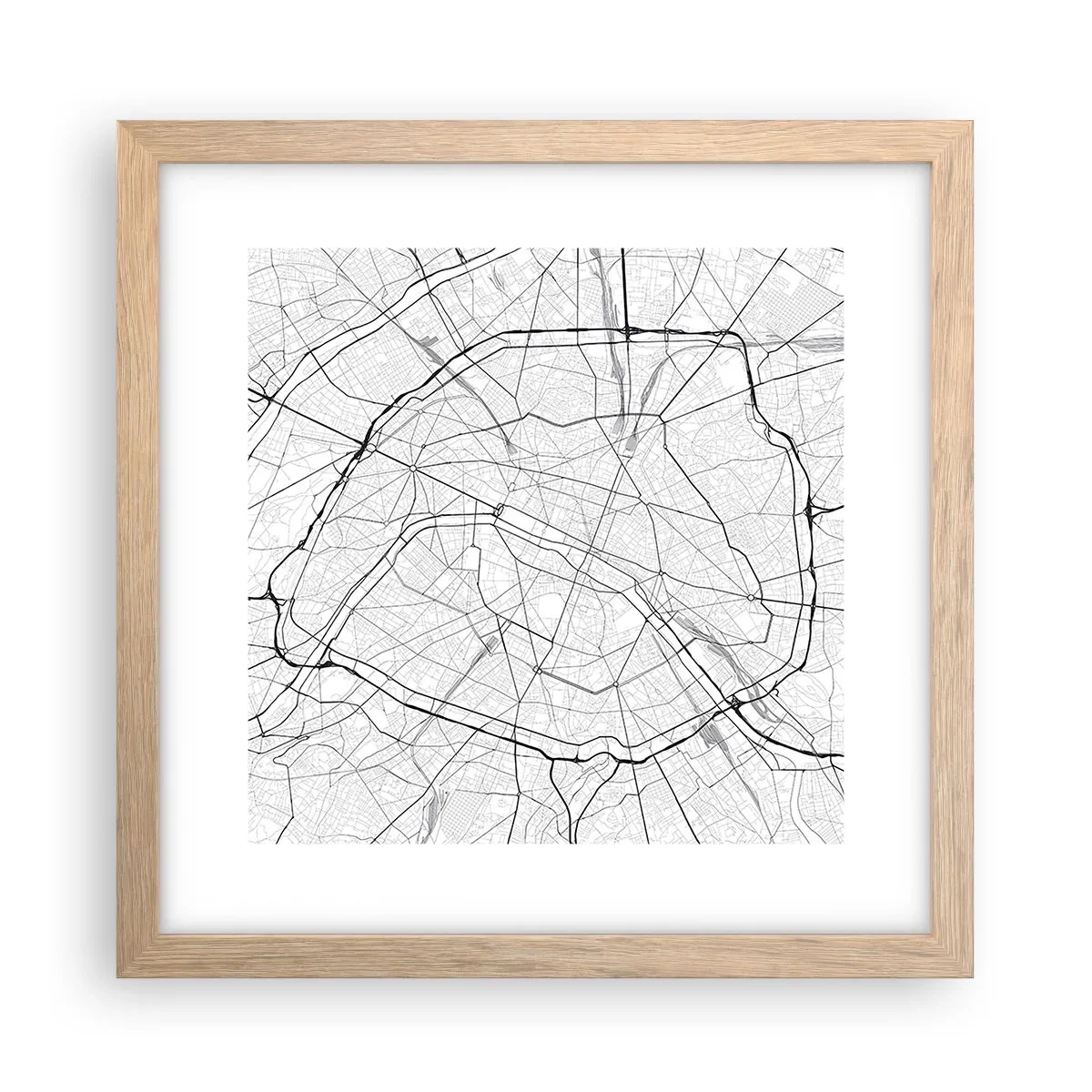 Affiche dans un chêne clair - Poster - Fleur de Paris - 30x30 cm