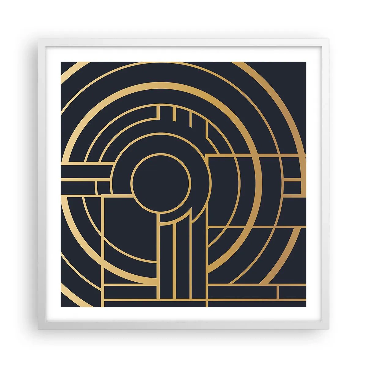 Affiche dans un cadre blanc - Poster - Rotation des éléments - 60x60 cm