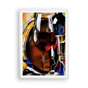 Affiche dans un cadre blanc - Poster - Et le monde prend des couleurs - 70x100 cm