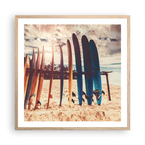 Affiche dans un chêne clair - Poster - Bonne nuit, à demain - 60x60 cm