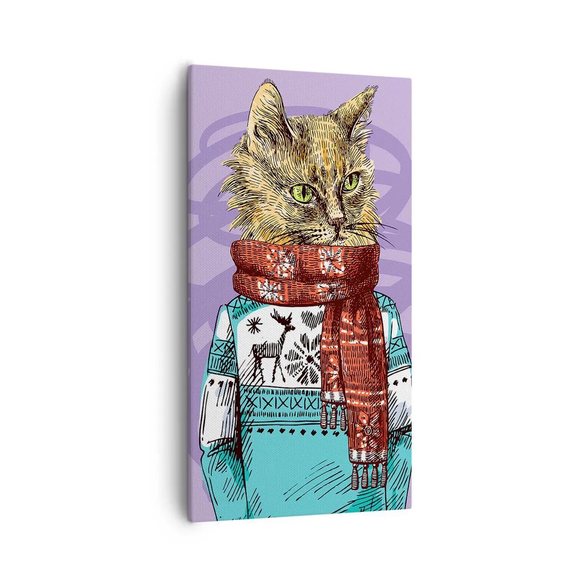Impression sur toile - Image sur toile - Le chat, pas uniquement dans les chaussures - 55x100 cm