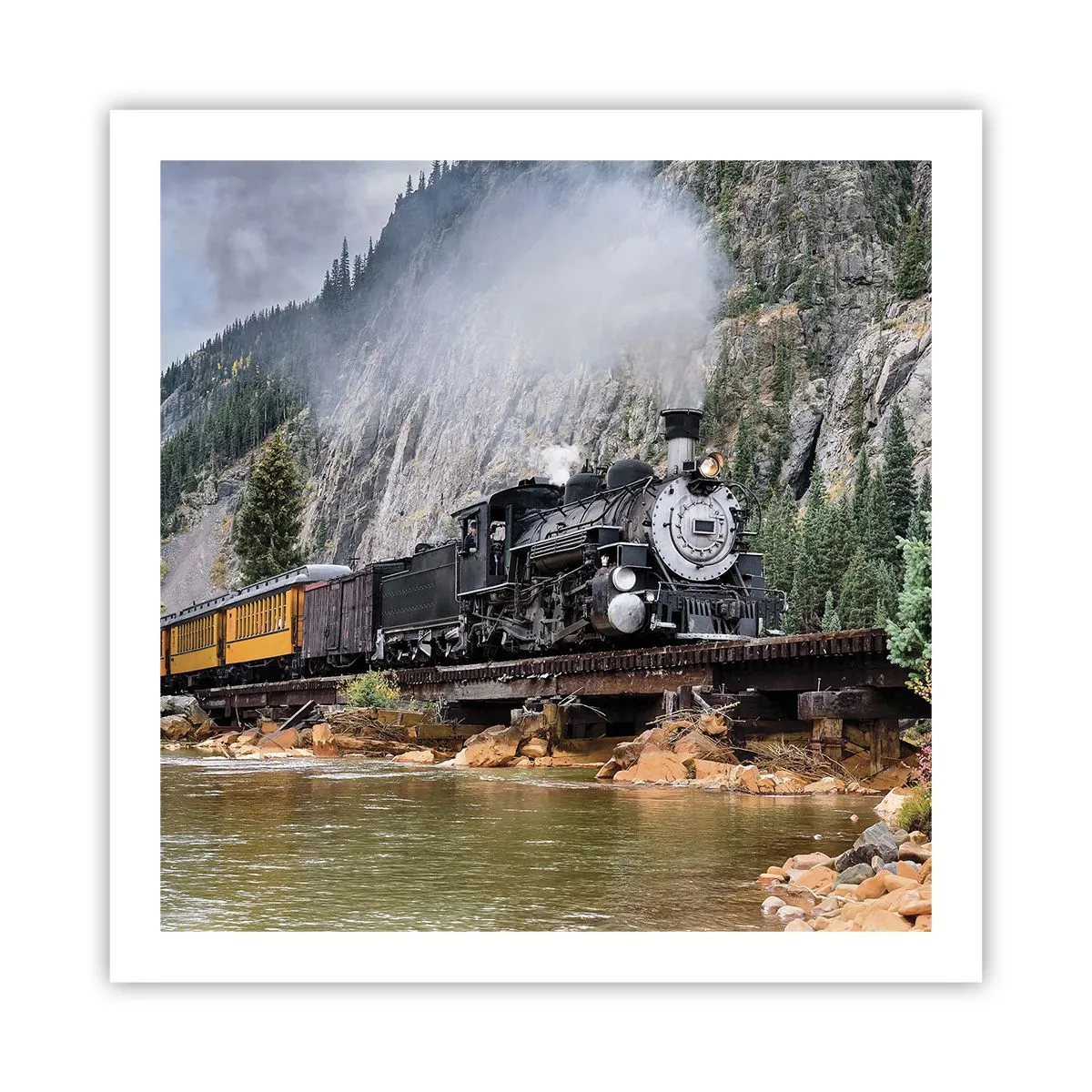 Affiche - Poster - Et lui jusqu'où? Jusqu'où? - 60x60 cm