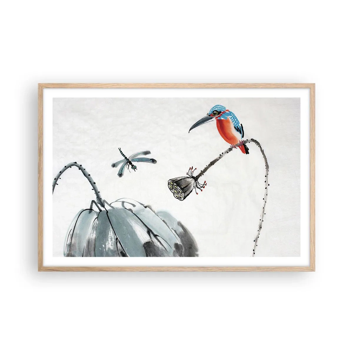 Affiche dans un chêne clair - Poster - La vie du champ - 91x61 cm