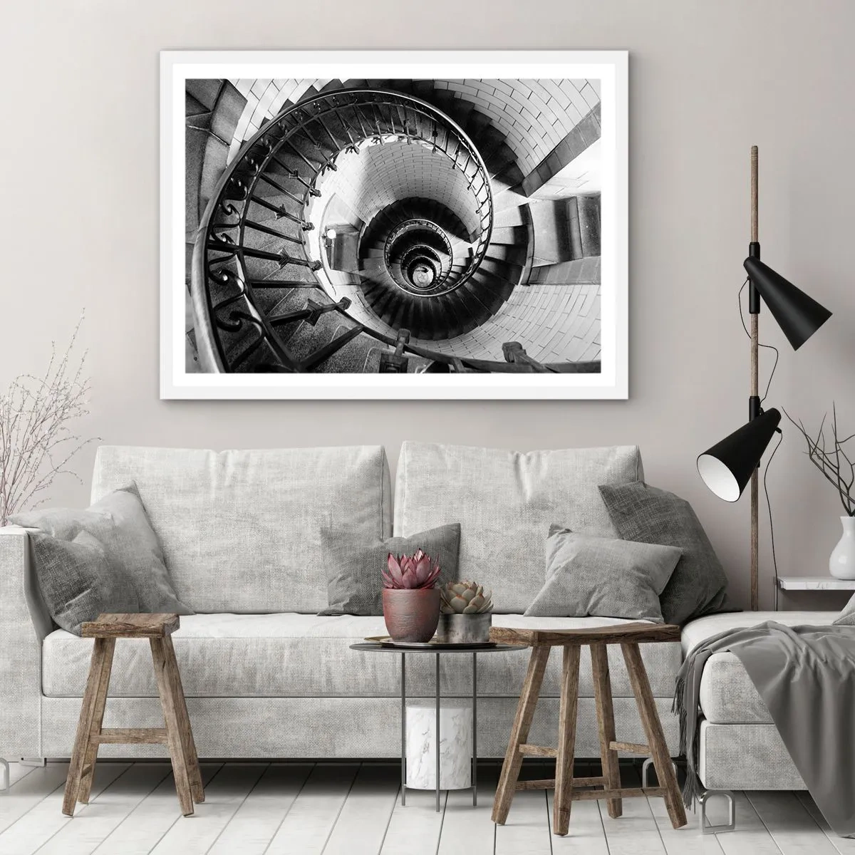 Affiche dans un cadre blanc - Poster - De plus en plus haut - 100x70 cm