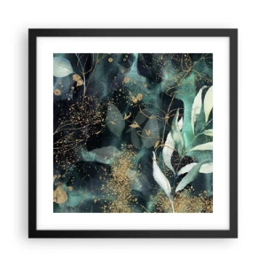 Affiche dans un cadre noir - Poster - Jardin magique - 40x40 cm