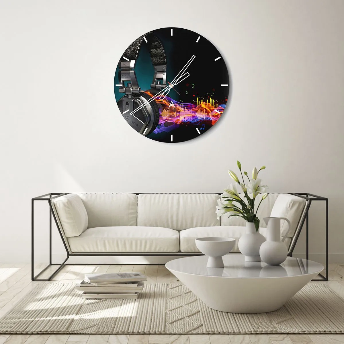 Horloge murale - Pendule murale - Dans le feu de la musique - 40x40 cm