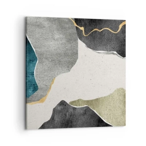 Impression sur toile - Image sur toile - Composition mosaïque avec un fil d'or - 60x60 cm