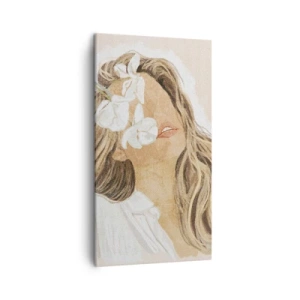 Impression sur toile - Image sur toile - Ravie parmi les fleurs - 45x80 cm