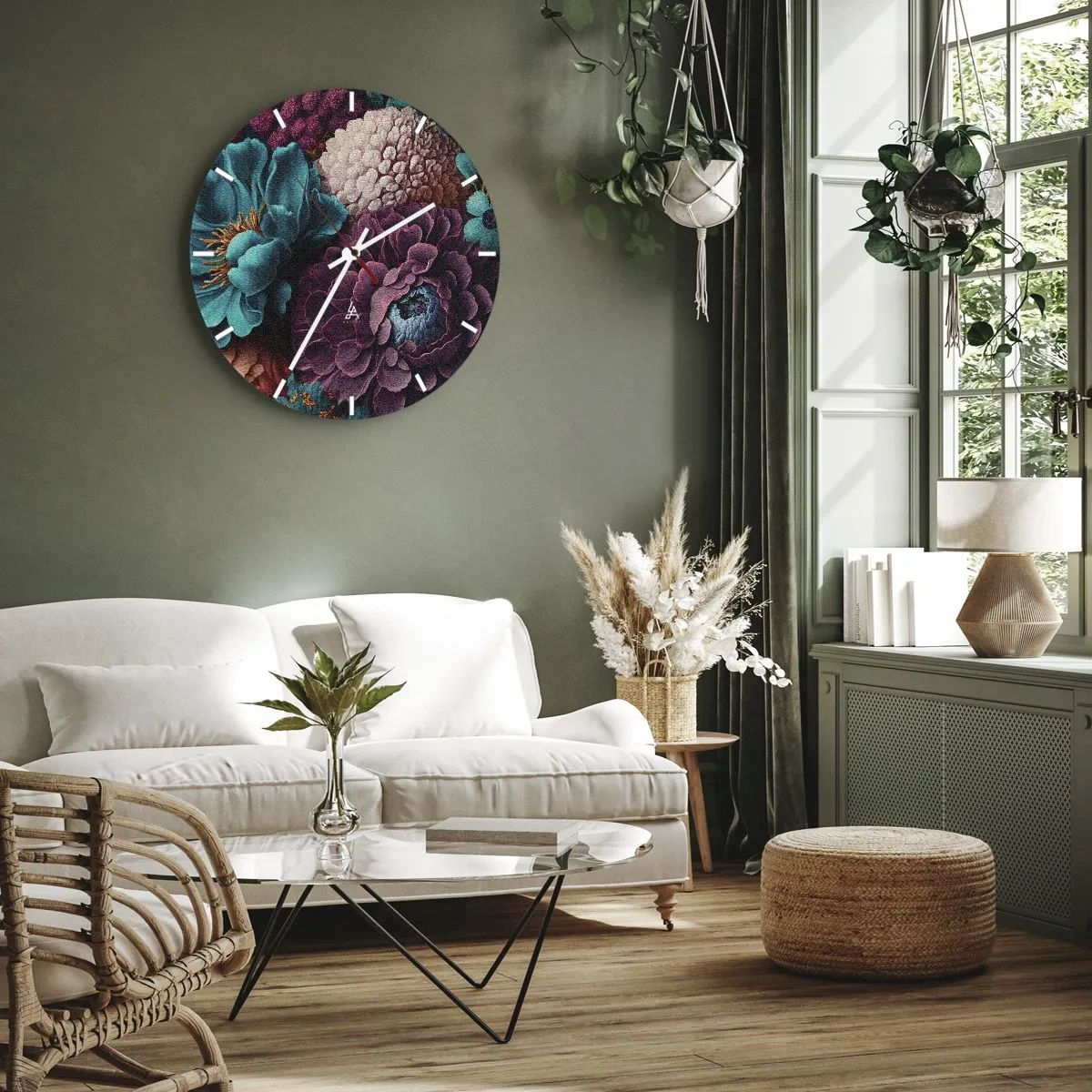 Horloge murale - Pendule murale - La nature en abondance - 30x30 cm
