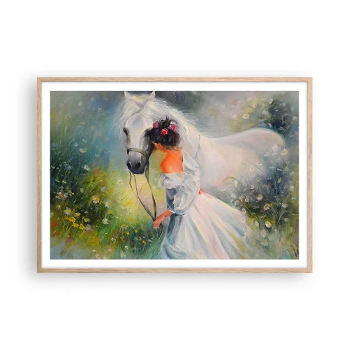 Affiche dans un chêne clair - Poster - Comme dans un beau rêve - 100x70 cm