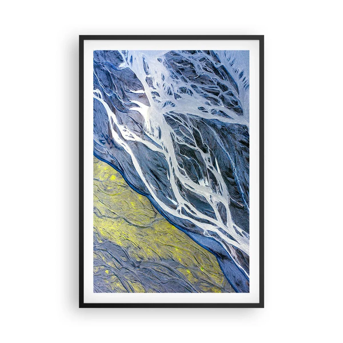 Affiche dans un cadre noir - Poster - Peintures rupestres de la nature - 61x91 cm