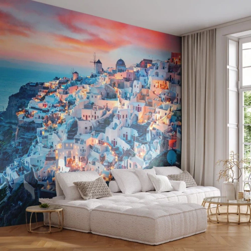 Papier Peint Photo Premium Sand - Vos grandes vacances en Grèce - Paysage, Grèce, Santorin - 200x140 cm