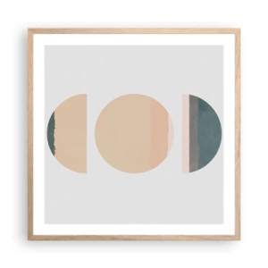 Affiche dans un chêne clair - Poster - Cercles après cercles - 60x60 cm