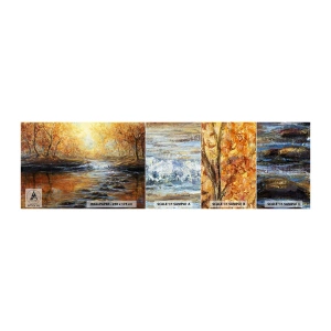 Échantillon de Papier Peint Autocollant Deluxe Sticker - Le ruisseau d'or - Paysage, ruisseau de montagne, Forêt - 100x30 cm