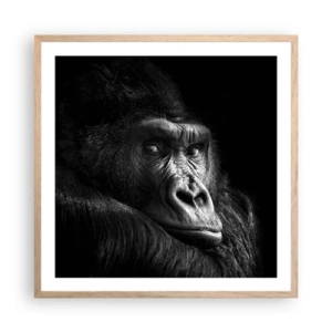 Affiche dans un chêne clair - Poster - Et qu'est-ce que tu regardes? - 60x60 cm