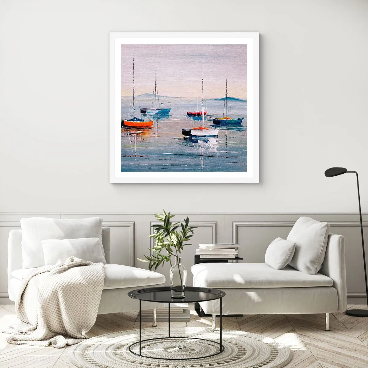 Affiche dans un cadre blanc - Poster - Un repos bien mérité - 60x60 cm