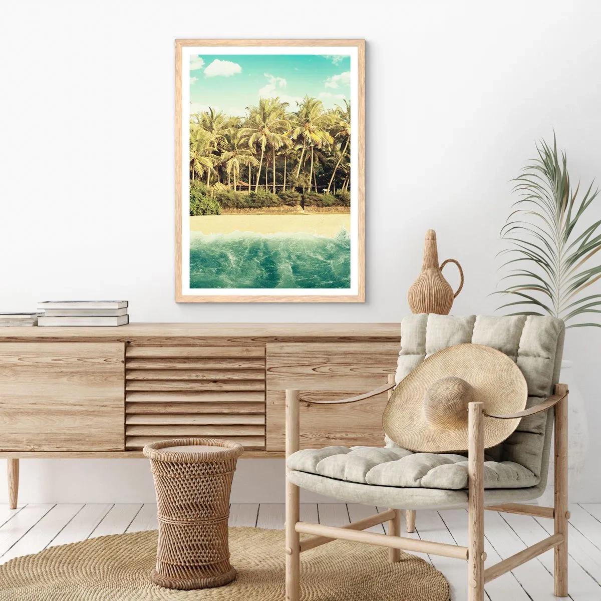 Affiche dans un chêne clair - Poster - Peut-être ici? - 61x91 cm