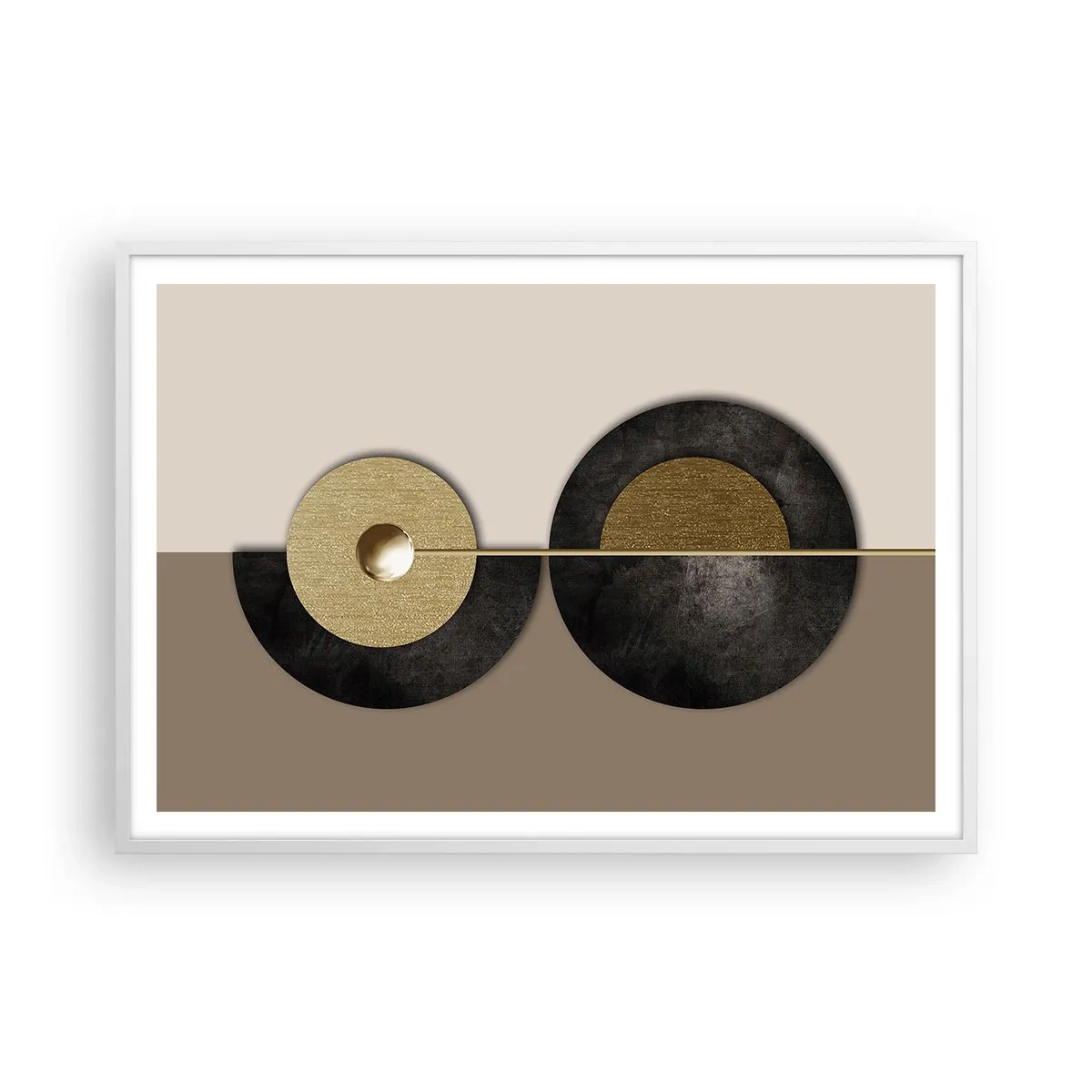 Affiche dans un cadre blanc - Poster - Variations autour du cercle - 100x70 cm