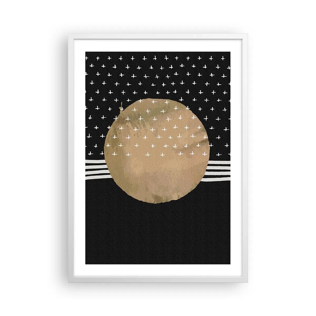 Affiche dans un cadre blanc - Poster - Composition : drapeau galaxie - 50x70 cm